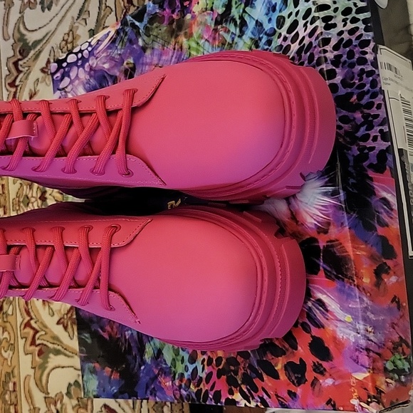 Cape Robbin Shoes Cape Robbin Chrisley Pink Combat Boot Chunk Block